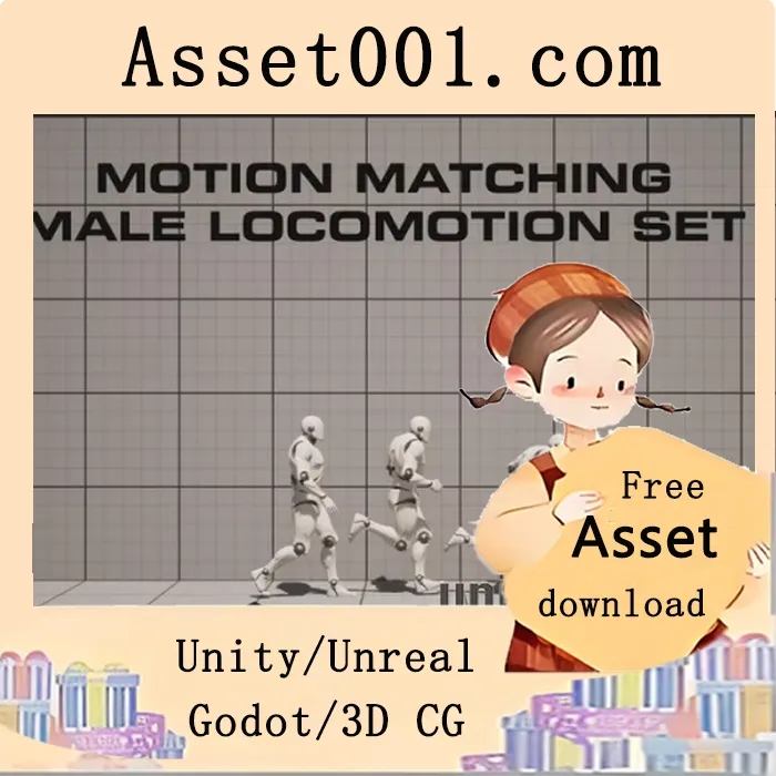 Unity/Unreal 动作匹配非斜向移动动画集：专为独立开发者与爱好者打造|Motion Matching Male Locomotion Set v5.0-5.3+