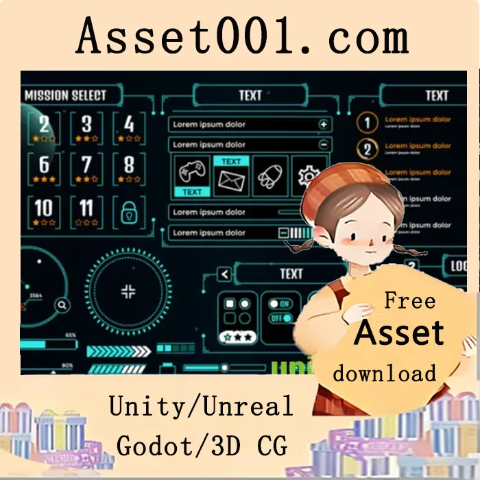 矢量游戏UI组件包：支持AI、EPS、PNG格式，1920×1080分辨率，适用于2D移动与PC游戏|Vector Game UI v1.0