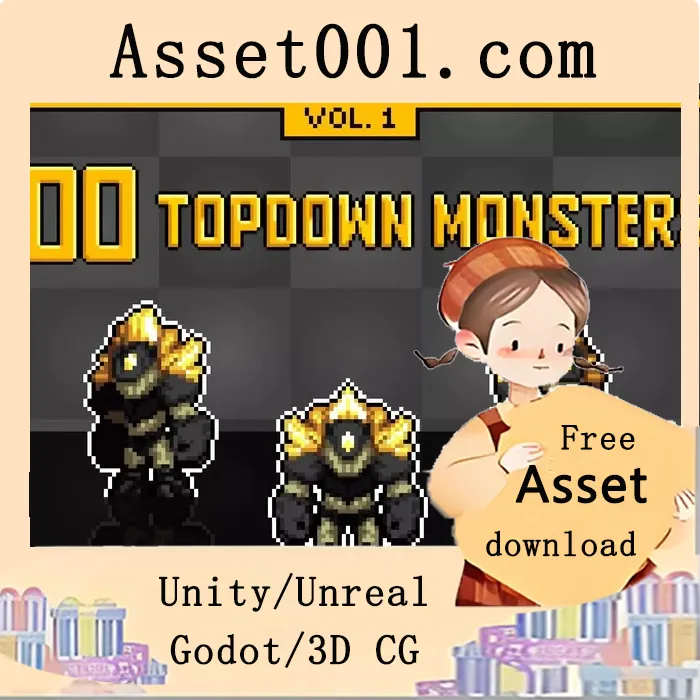 100个像素艺术顶部视角怪物（Vol.1）|100 Topdown Monsters Vol. 1 - Pixel Art v1.0