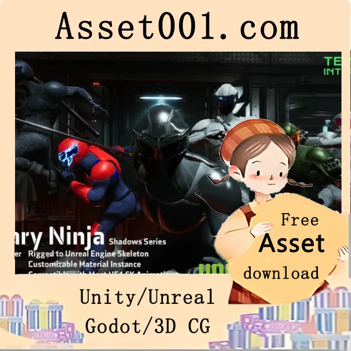 《Unreal引擎适配的忍者士兵模型与动画资源包》|Military Ninja - Shadows Series v4.24-4.27, 5.0-5.3+