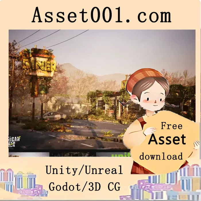 末日美国餐厅环境场景（含室外与室内）- 447个独特网格模型，支持实时Lumen光照与Nanite技术|Post-Apo American Diner Environment (Exterior + Interior , Restaurant ) + ULAT v5.1+