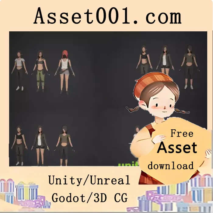 可定制模块化低多边形人物（男女性）包|LOW POLY CHARACTERS CUSTOMIZABLE/MODULAR ( MALE AND FEMALE ) v1.3