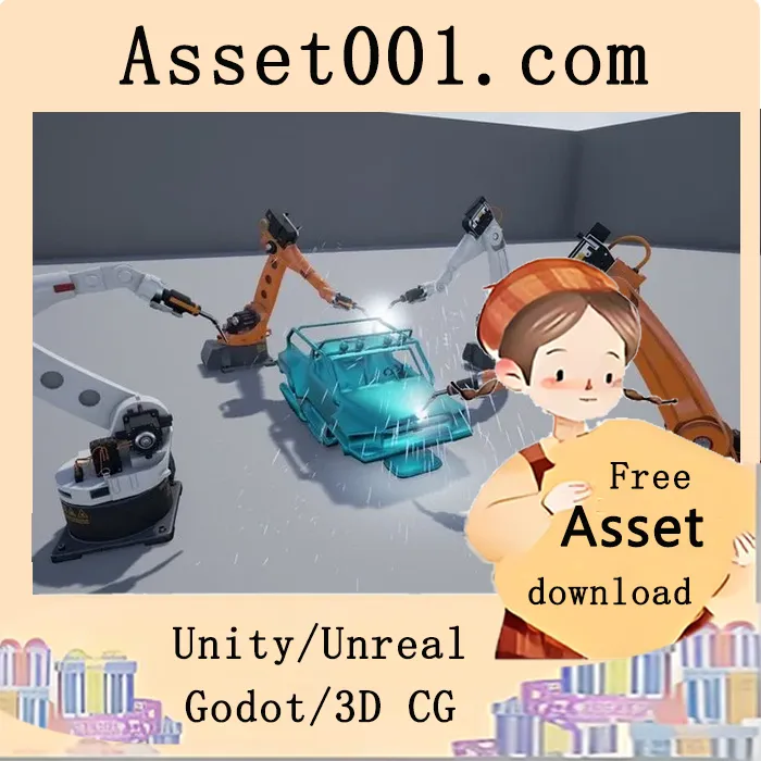 Unity机器人焊接系统：支持实时动态焊接动画与火花效果的可定制模块实现|Welder Robot 4.26+