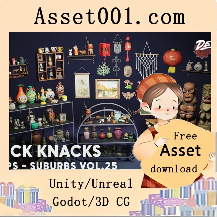 Unreal Engine 5 南北城系列第25集：小物件（Nanite与低多边形）5.1+ 版本全集|Suburbs VOL.25 - Knick Knacks (Nanite and Low Poly) 5.1+