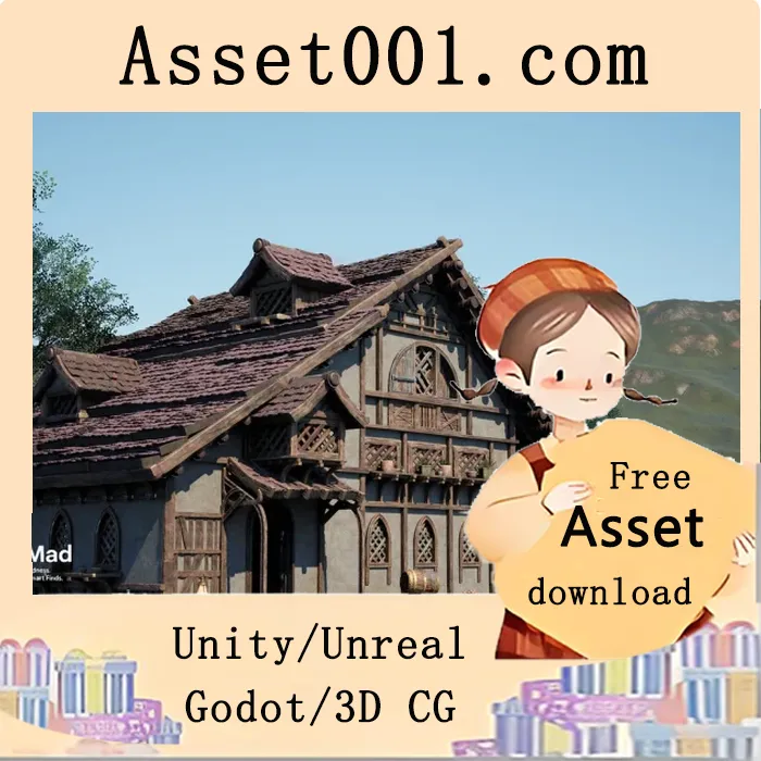 Unity/Unreal引擎中适合中世纪幻想世界的模块化湖畔村庄房屋环境包|Modular Lakeside Village House v5.7