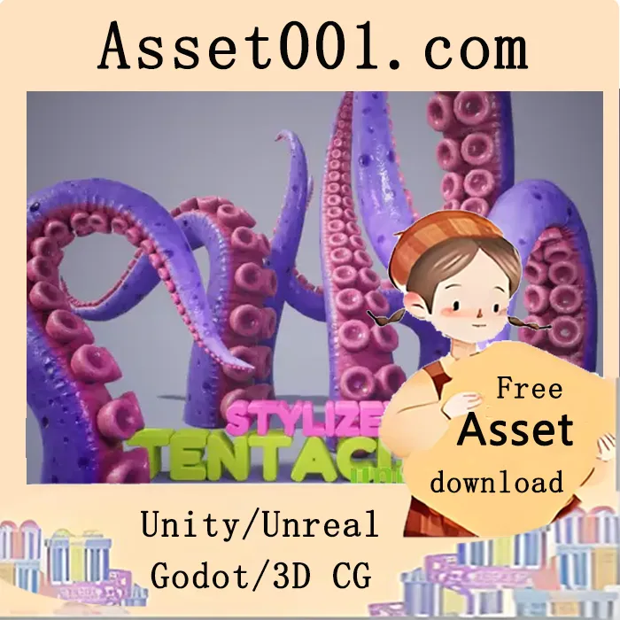 Unity提供可直接使用的动画触手资源包（含8种动画、2K PBR贴图、7000个顶点）|Stylized Tentacles (Animated) v4.27+