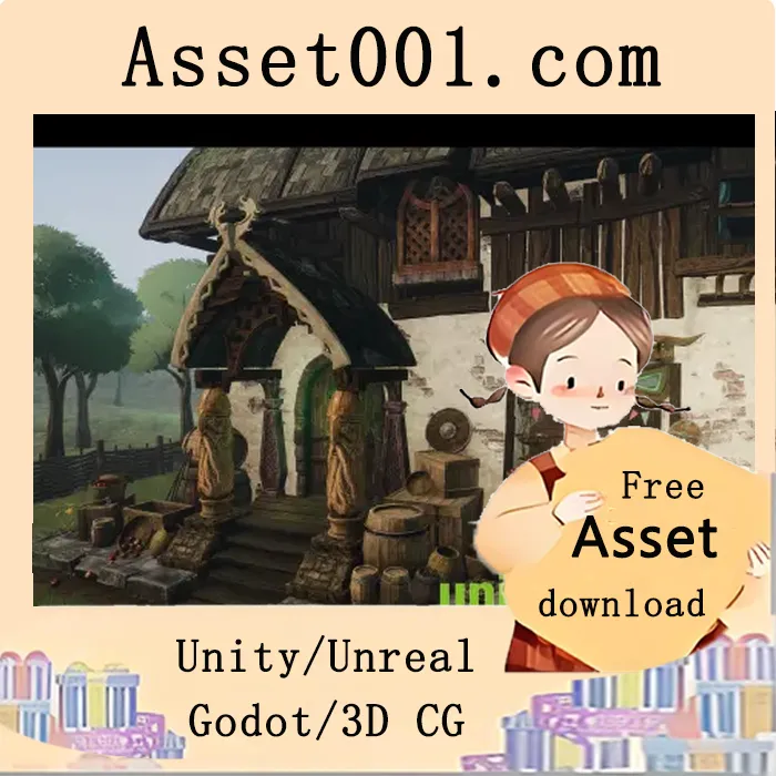 带有102个网格的风格化维京小屋资产包|Stylized Viking Hut v2021.3.6f1