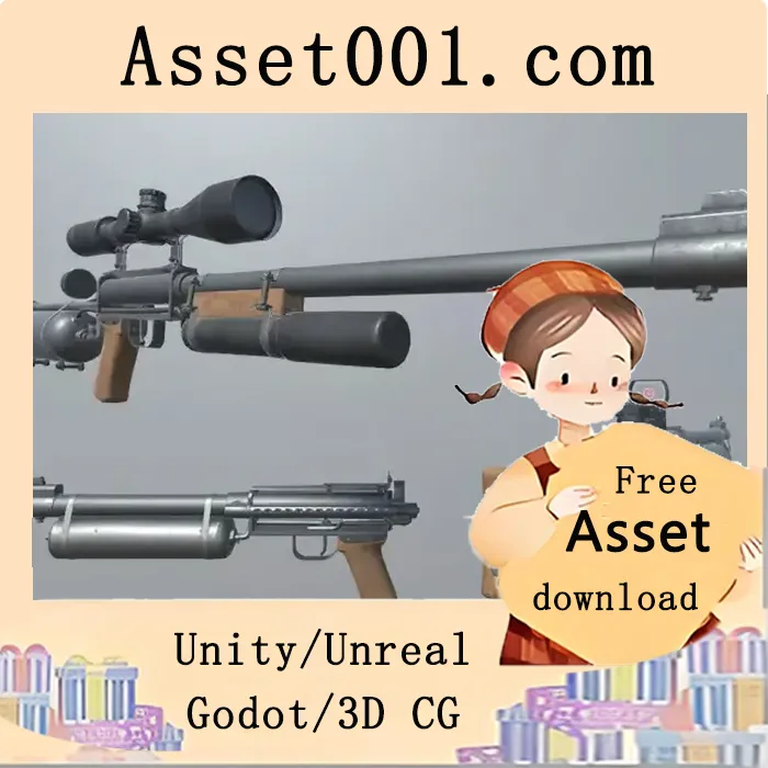 自制强力空气枪套装：包含狙击枪、战术枪和手枪，支持BlendShapes弹簧压缩技术，细节丰富，含21张纹理、9种材质、15个模型、24个预制体，三角面数80-8808，使用标准着色器，配备自定义碰撞体|Air Guns v1.0