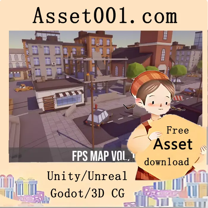 低多边形FPS地图包（支持VR项目）——78个独立预制体，单纹理优化，Unity 2020.3+兼容|Low Poly FPS Map Vol.1 v1.0