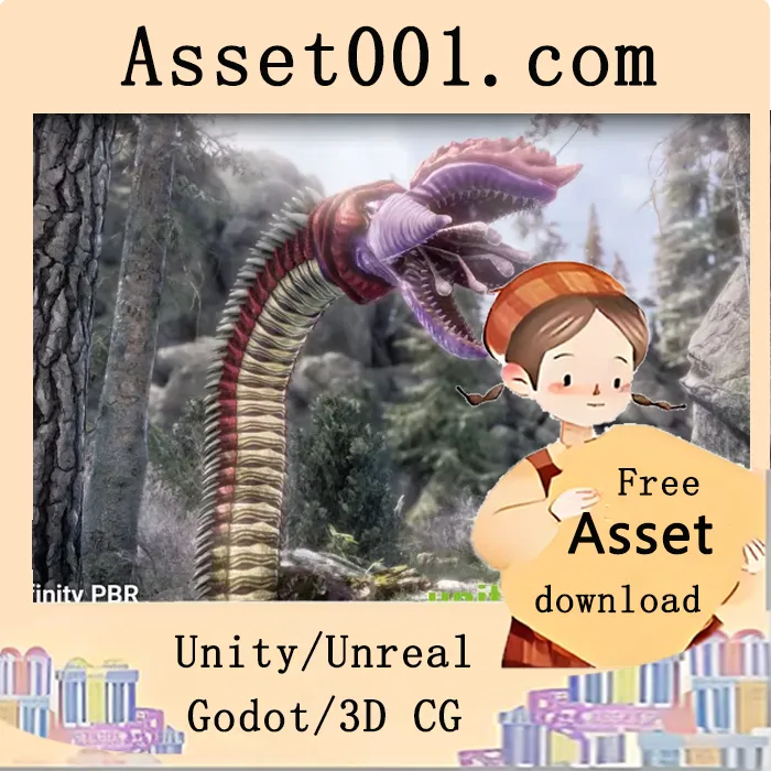 Unity巨虫PBR包：包含物理材质、模组功能与音效的奇幻RPG角色资源|Giant Worm Pack PBR - Fantasy RPG v4.3.2