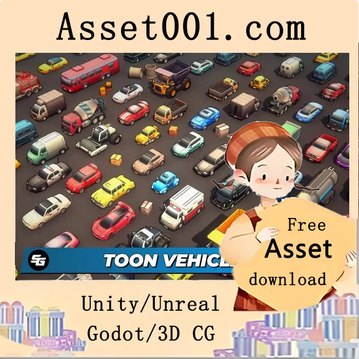 Unity Toon Vehicles 1.4 版本发布：含48辆车辆及12个道具，适用于风格化游戏项目|Toon Vehicles v1.4