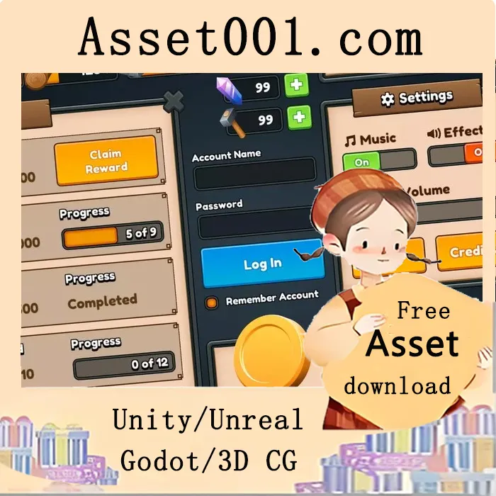 Unity简单奇幻UI主题包（含320+图标与矢量资源）|Simple Fantasy UI v0.1