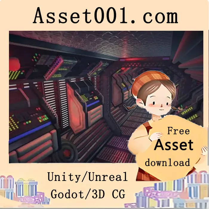 Unity资产包：科幻走廊Vol2 - 模块化设计，低多边形优化，支持VR和PBR材质|Sci-fi Corridor Vol2 v1.0