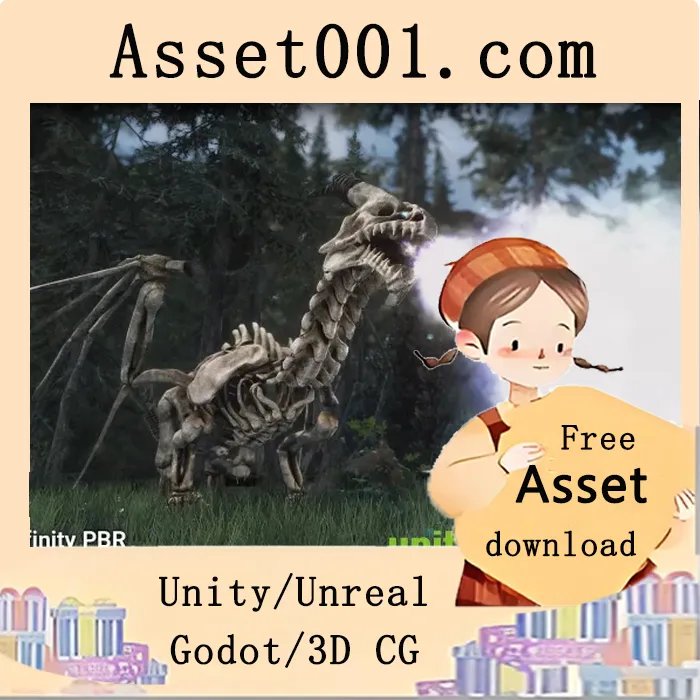 骨龙骨架 - 沉迷幻想RPG的魔法飞行生物，包含网格变形、概念艺术与完整动画|Dragon Skeleton - Fantasy RPG v4.3.2