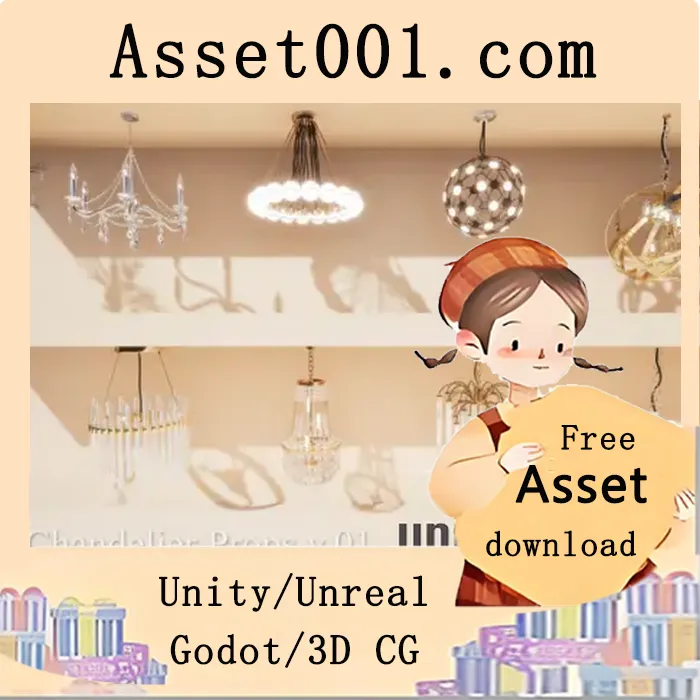 Unity商店推荐：28款室内吊灯道具包（含3种材质、16个材质实例）|Interior Chandelier Props v.01 v4.27+
