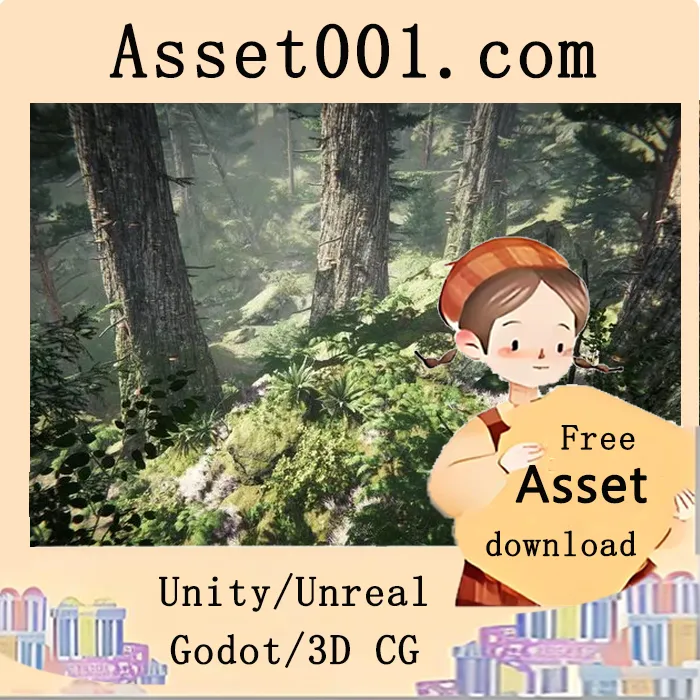 Unity Coniferous Forest资源包介绍：20种高精度树木及丰富植被资产|Coniferous forest v1.0