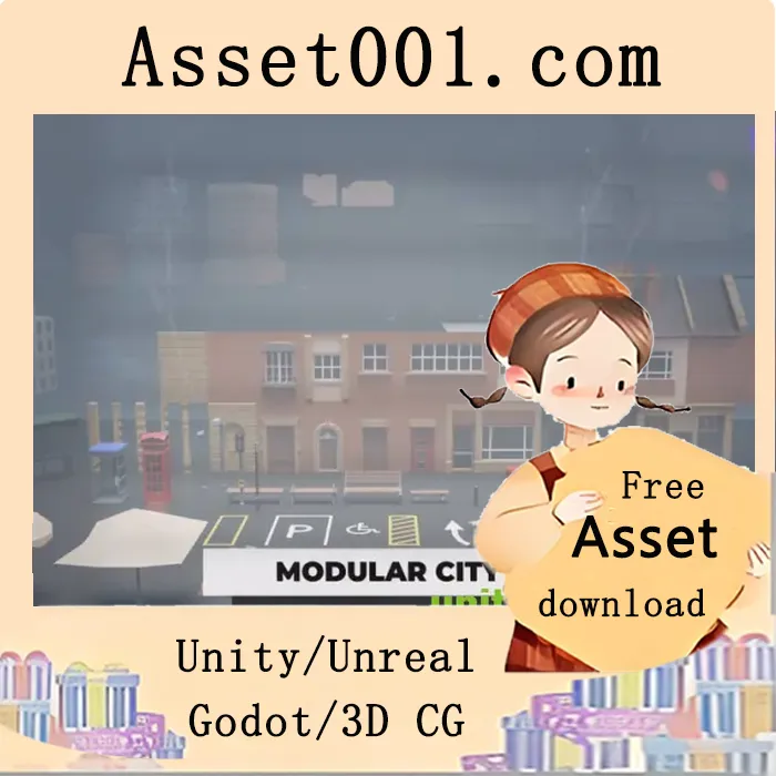 低多边形模块化城市包：打造 captivating 低多边形场景的完整解决方案|Low Poly Modular City Pack v1.0