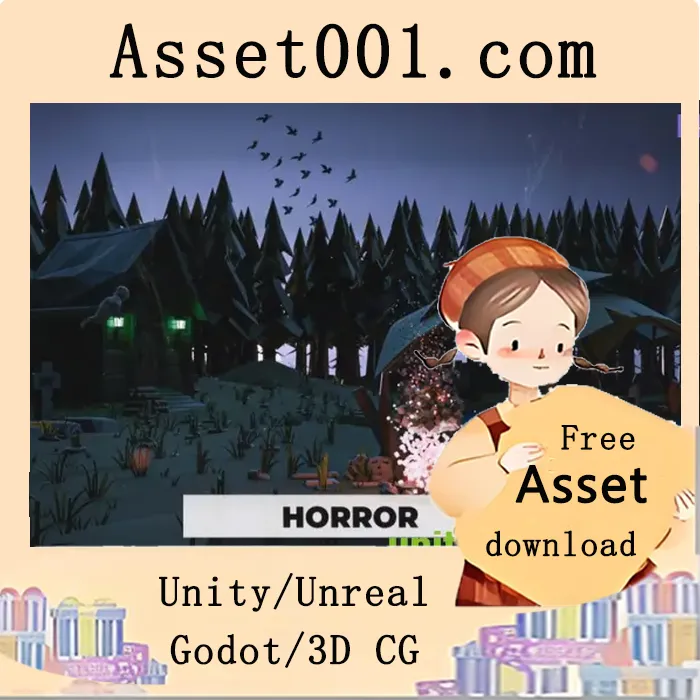 低多边形恐怖场景资源包：打造沉浸式恐怖场景的完整解决方案|Horror Low Poly Pack v1.0