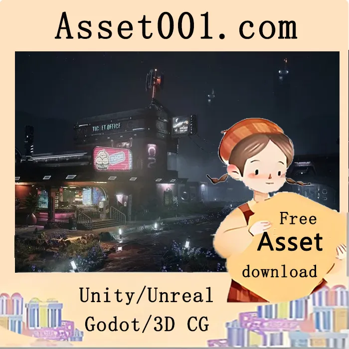 赛博朋克餐厅场景：支持Lumen与程序化内容生成的高清环境资产|Fuyoh Cyberpunk Diner Environment 5.7