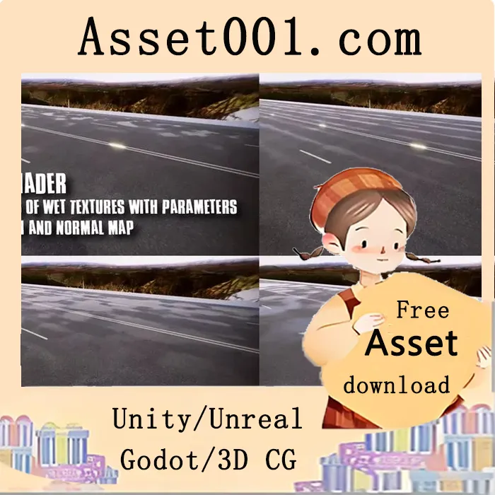 Unity湿路材质v2.5发布：包含8种反射材质与三层湿滑纹理|Wet Road Materials v2.5