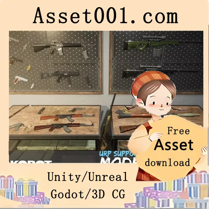 Unity现代枪械包v4：8种武器54个预制体，支持拖拽使用与动画分离|Modern Guns Pack v4 v4.2
