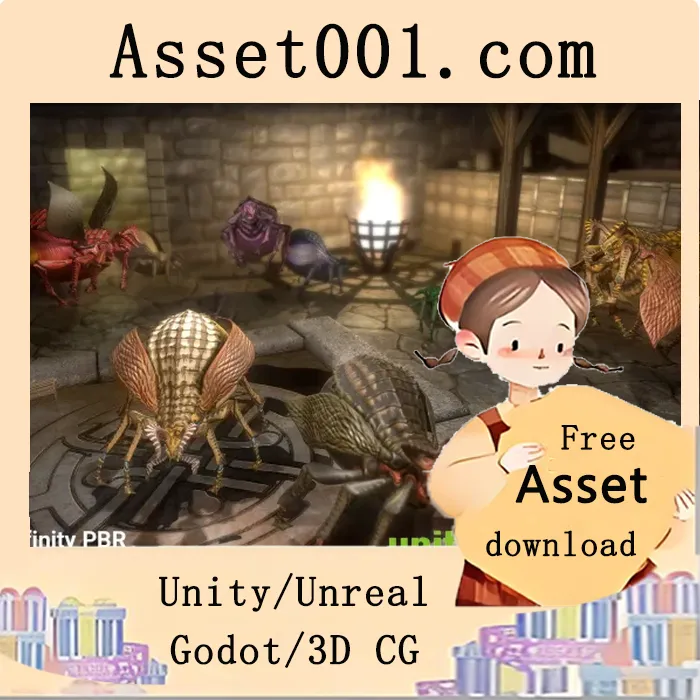 爆炸性昆虫怪物 Bomber Bug - 适用于奇幻与科幻游戏的可定制PBR资源包|Bomber Bug - Explosive Insect Monster - Fantasy RPG v4.3.2