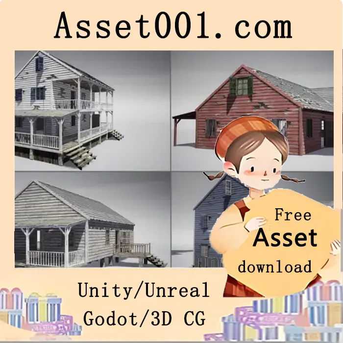 模块化木质房屋资源包：游戏级品质，可调整且低成本材料|Wooden houses v4.19+