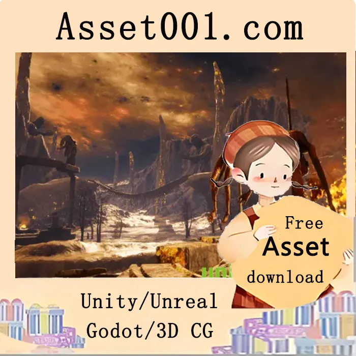 地狱场景资源包：含可定制材质与模块化建筑的完整游戏环境|Hell v5.0+