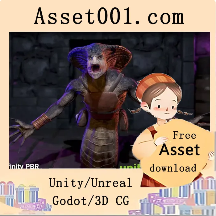 Serpent Warrior半人半蛇RPG角色包支持PBR材质与混合形变，包含可自定义服装与详细面部动画|Serpent Warrior - Snake RPG Character Pack - Fantasy RPG v4.3.2