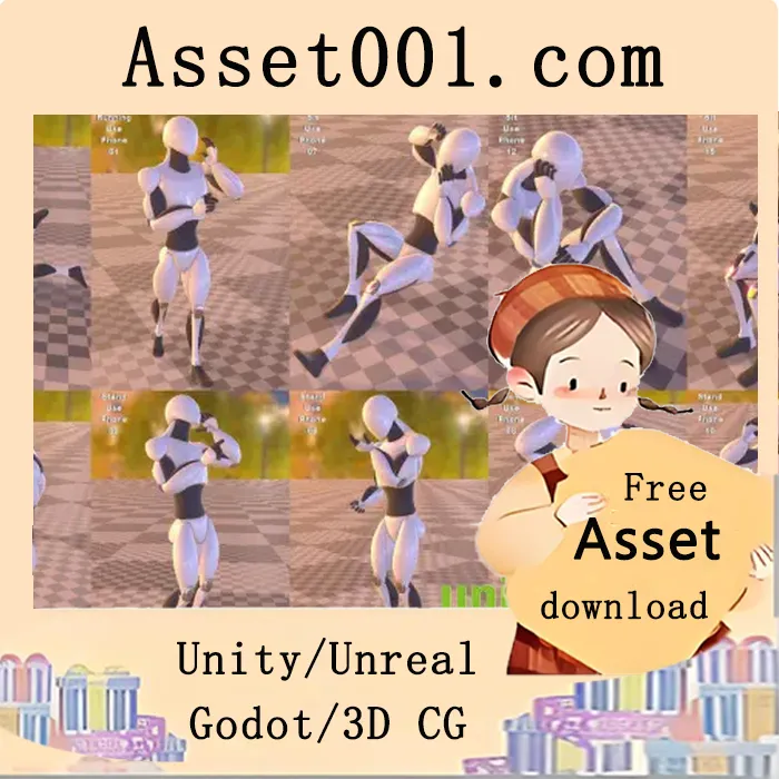 39段高质量动作捕捉动画资源包，支持Mecanim循环播放，适用于游戏开发|Use Phone v5.3+