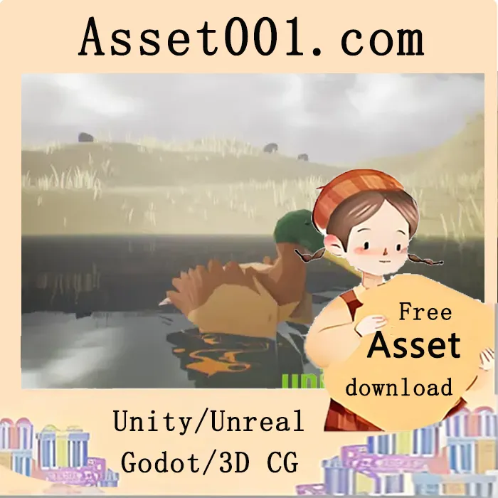 高品質低多邊形绿头鸭角色包：含22种动画与游戏级控制|Low Poly Bird: Mallard Duck v5.3+