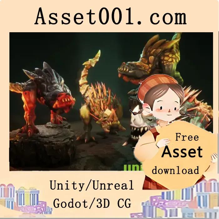 Unity/Unreal引擎中双材质动画蜥蜴模型的三角形数量与动画列表分析|Lizards v5.3+