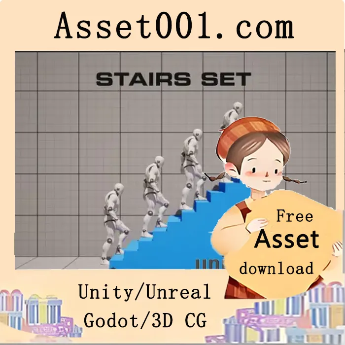 楼梯动作集：包含步行与慢跑上下楼梯的20个Root Motion及在地动作动画|Stairs Set v5.0+