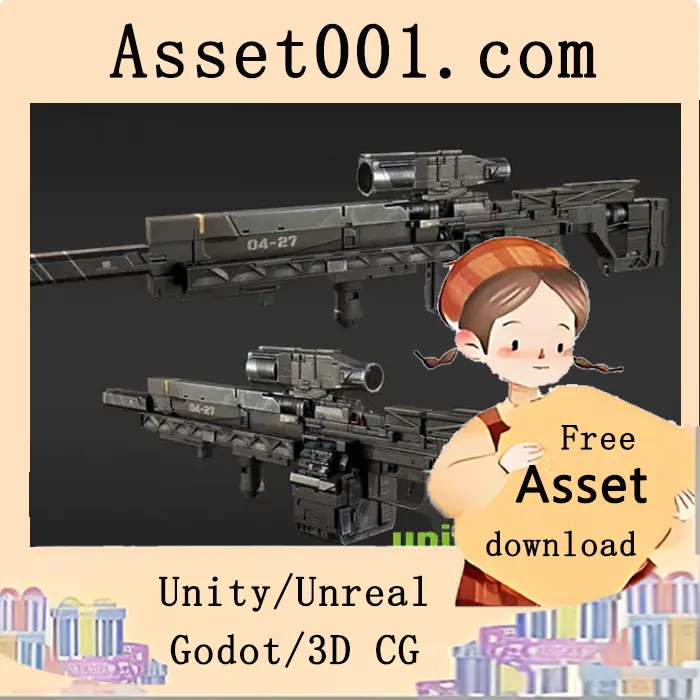 科幻风格高速射速 railgun 武器模型，支持模块化定制与多种配色方案|Modular Sci-fi gun v5.0+