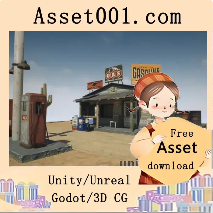 美国加油站场景包：含31个高质量道具与昼夜演示地图|American Gas Station v4.27+