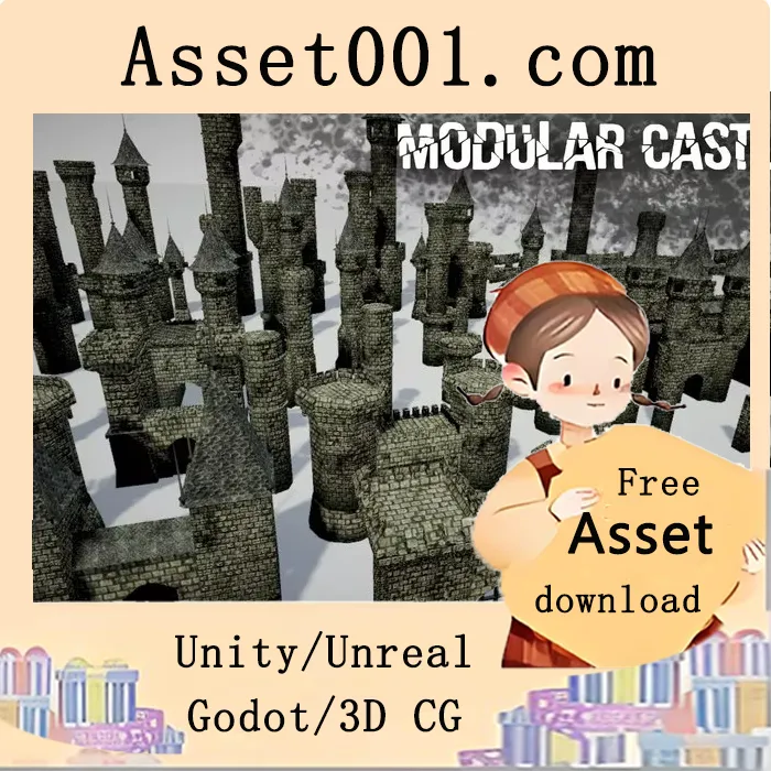 Unity资产包：模块化城堡塔楼与墙壁v1.0|Modular Castle Towers and Walls v1.0