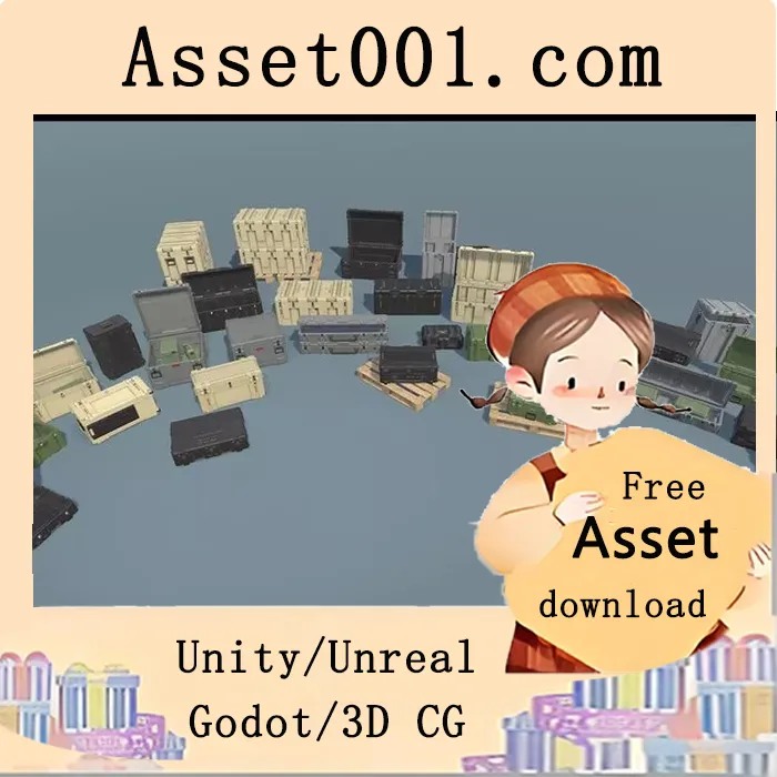 Unity军事箱体资源包 v1.0：包含51个模型与42张贴图的高真实感道具集合|Military Cases Pack v1.0