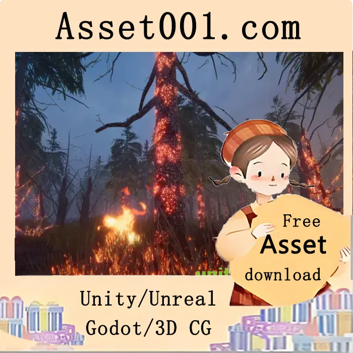 烧焦木材：高细节逼真烧毁树木与草丛资源包|Burned Wood v1.7