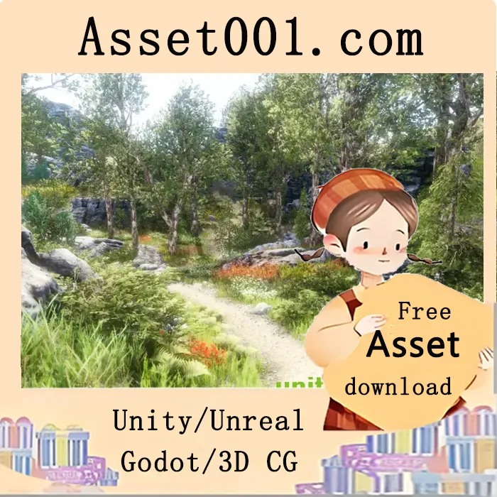Unity自然环境包：包含40个独特模型的树木、岩石与草地资源集|Trees Grass & Rocks Enviroment Pack v1.0