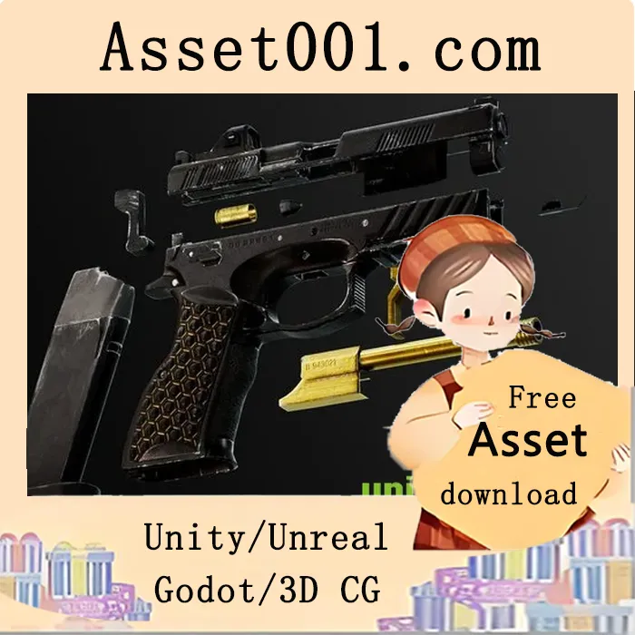 5把4K高清现代战术手枪资源包（Unreal Engine制作，含60个网格、蓝图预设、单Draw Call材质优化）|(5) FPS 4K Custom Modern Handguns - VOL.4 ( Modern Handguns Tactical Pistols ) v5.5+