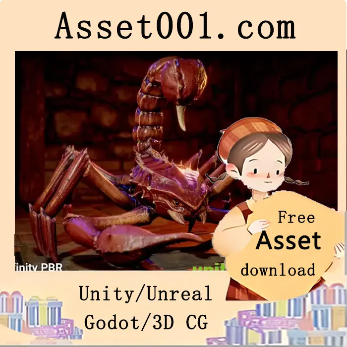 乌贼角色：奇幻RPG中的经典生物，配备9套贴图、混合形变与高质量动画|Scorpion Character - Fantasy RPG v4.3.2