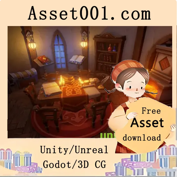 低多边形炼金术士之家3D场景包——打造中世纪神秘室内环境|Lowpoly Alchemist's House v5.3+