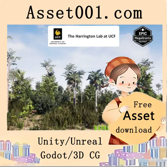 Unity资源包：中央佛罗里达湿地生态系统植被刷（含73个独特模型与17种AR/VR植物）|Basin Swamp Habitat Brush v5.3+