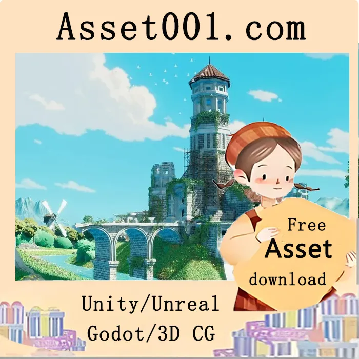 Unity资产包：风格化城堡废墟113个环境资产|Stylized Castle Ruins v1.0