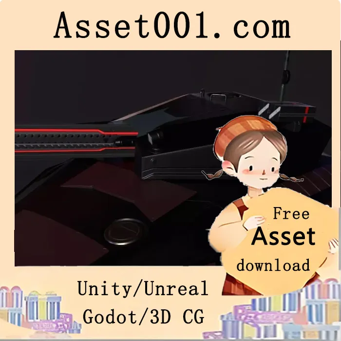 科幻悬浮坦克配 railgun，PBR 低多边形可直接使用模型|Sci-Fi Tank With Railgun v1.0