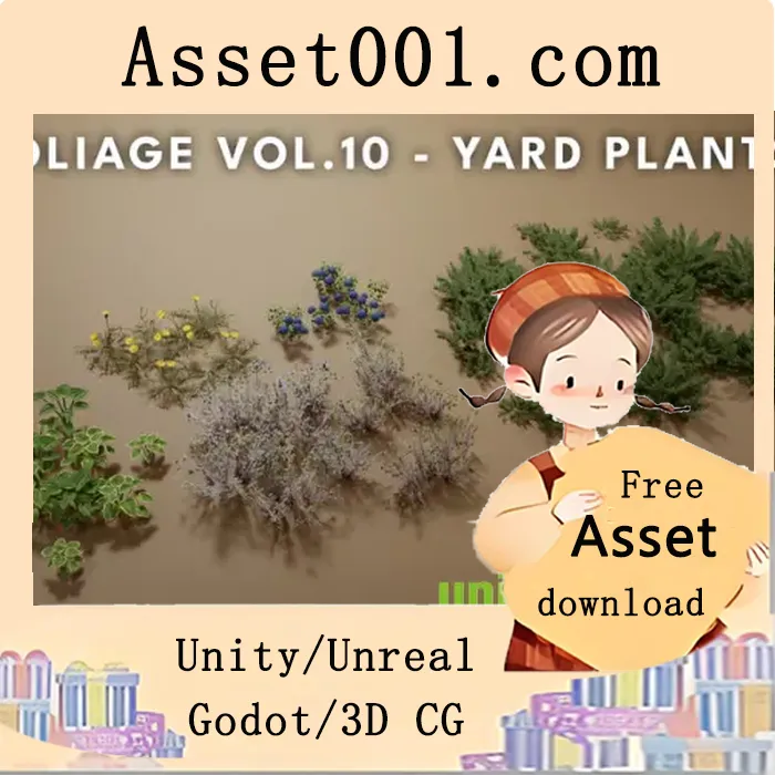 Unreal Engine 5 yard植物资产包：含Nanite与低多边形版本，4K高清材质|Foliage VOL.10 - Yard Plants (Nanite and Low Poly) v5.0+
