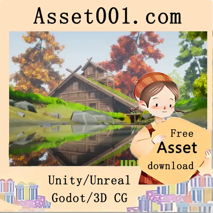 高质量可模组化风格木屋及森林场景资源包|Stylized Log Cabin v4.24+