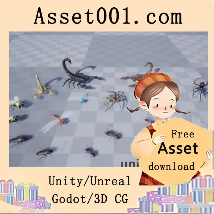 Medhue 3D 动态昆虫包：含PBR材质与完整动画的10种昆虫模型|Medhue Insect Pack v4.26+