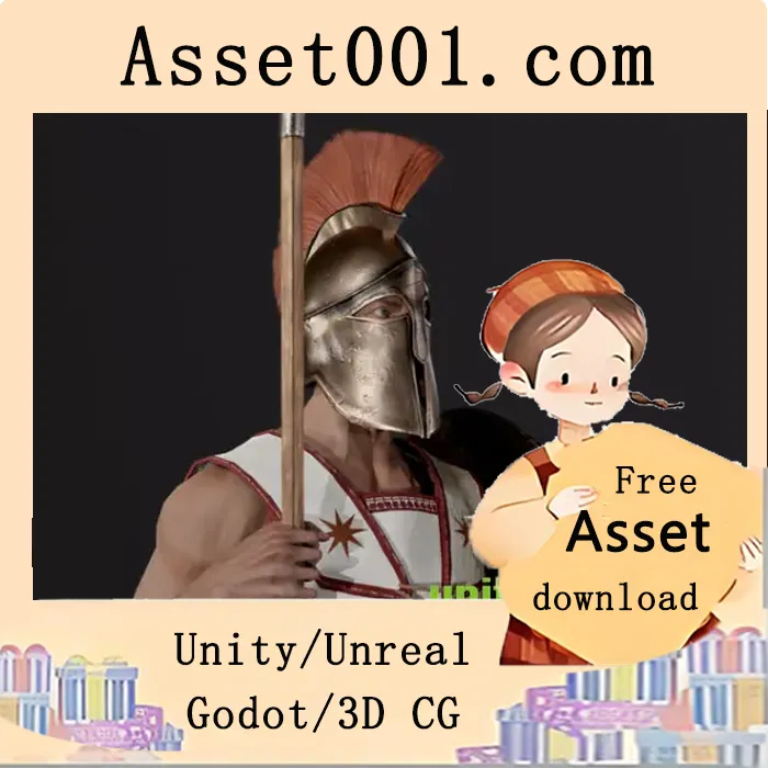 低多边形希腊古代战士SPARTAN勇士HOPLITE角色模型资产|SPARTAN warrior HOPLITE v4.27+