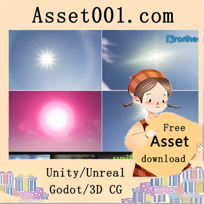 基于GPU的太阳光晕特效材料：支持实时可配置的镜头光晕渲染|Sun Flares v4.27+